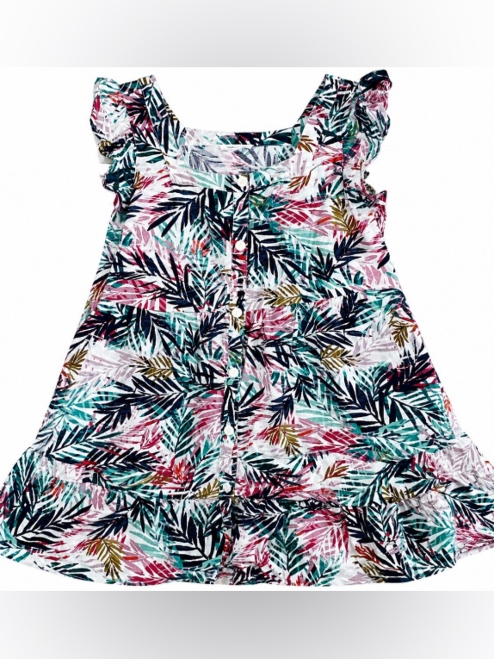 beachlunchlounge • Cotton • Linen • Floral • Tropical Print Dress • Large